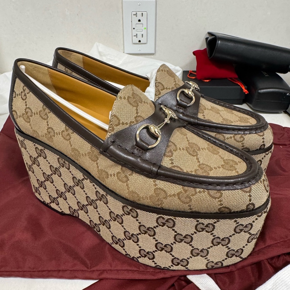 Gucci Brown Platform Loafers for Women